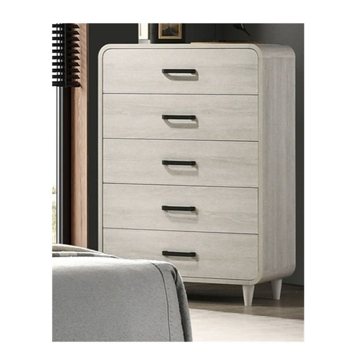 Giga antique white 5-drawer tall chest storage furniture with ample drawer space and classic accent chest design