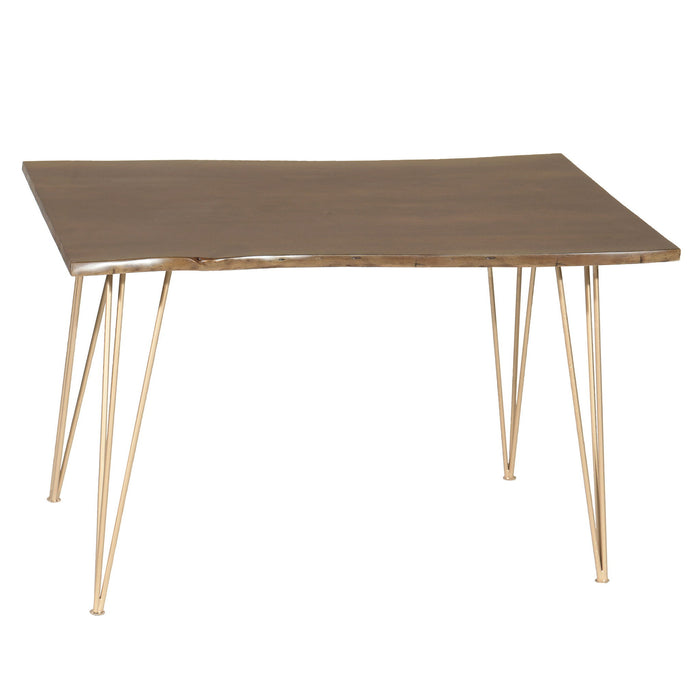 48" Solid Wood And Iron Dining Room Table - Brown