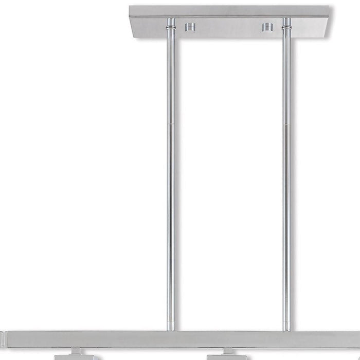 10" Three Light Dimmable Chandelier With Shades - Silver