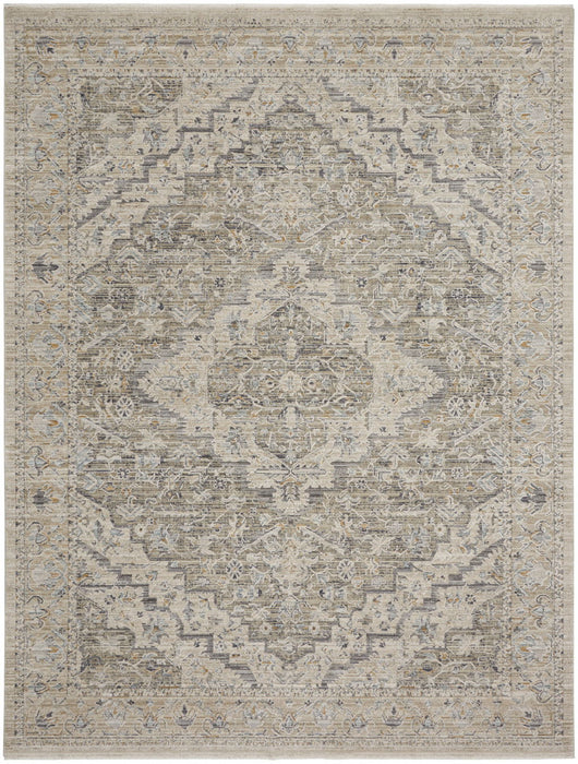 9' X 11' Medallion Area Rug (554753) - Taupe / Ivory