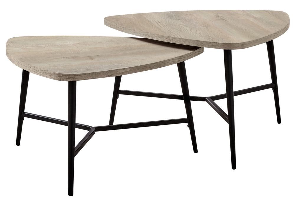 Triangle Nested Coffee Tables (Set of 2) - Taupe And Black