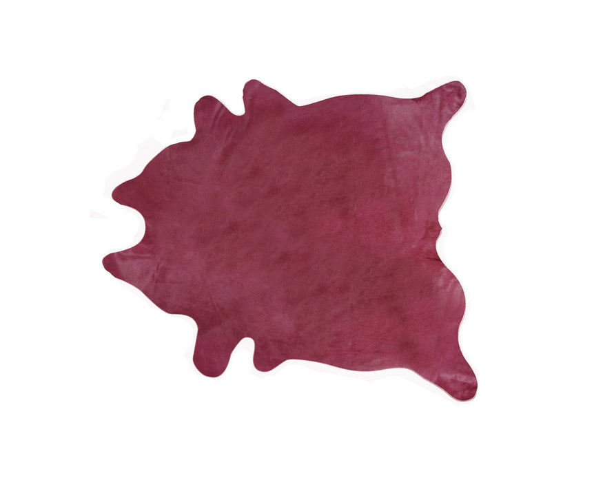6' x 7' Hand Knotted Area Rug - Fuchsia Cowhide