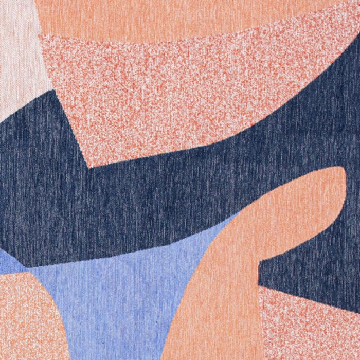 9' X 13' Abstract Washable Area Rug (552004) - Blue / Red