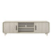 Giga antique white TV stand with sliding doors and handles, modern living room furniture piece with storage compartments.
