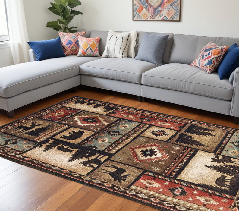 10' x 13' Nature Lodge Area Rug - Black And Brown