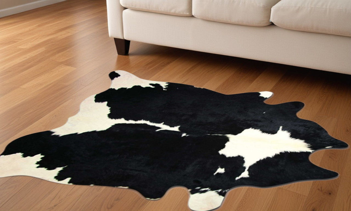 60" x 84" Cowhide - Area Rug - Black And White