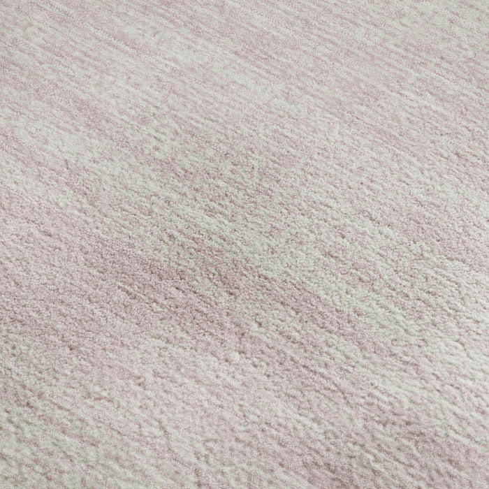 10' X 14' Striped Washable Area Rug With UV Protection (668175) - Pink / Ivory