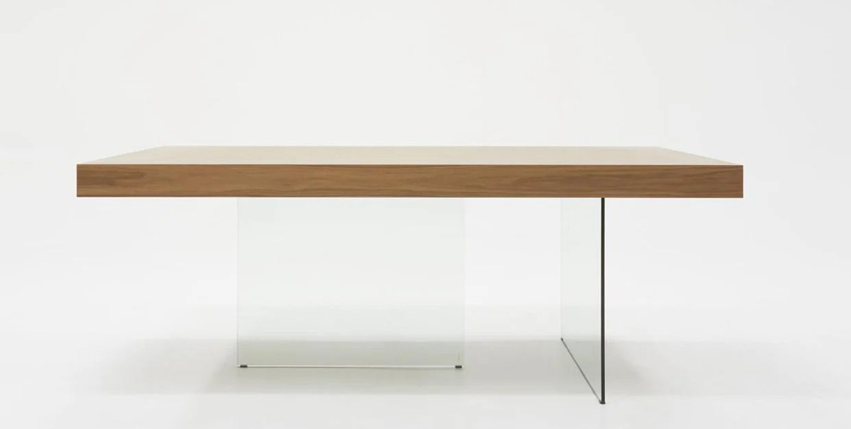 79" Glass Dining Table - Brown