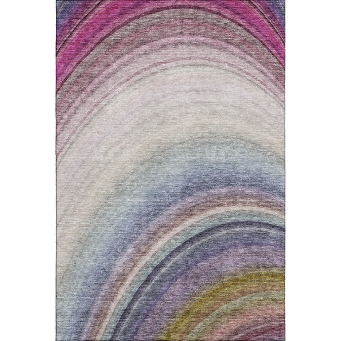 8' X 10' Ombre Washable Area Rug With UV Protection (650294) - Beige / Purple / Blue