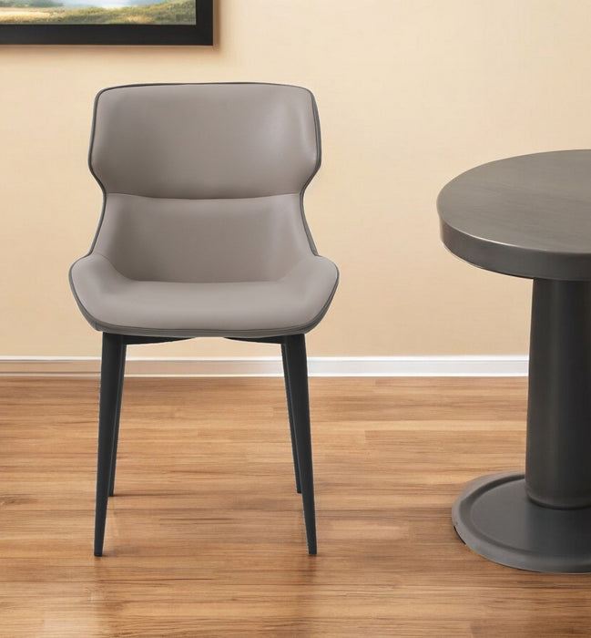 Upholstered Faux Leather Dining Side Chair - Gray