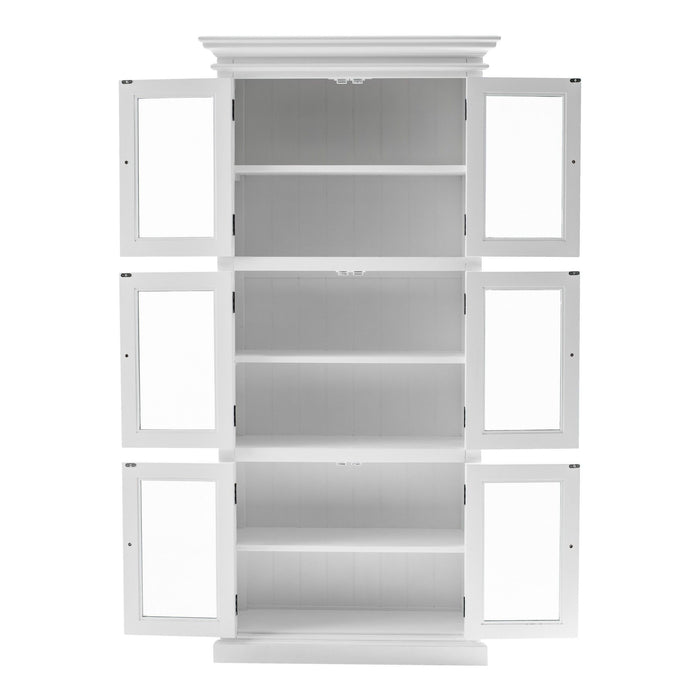 Solid Wood Frame Standard Accent Cabinet With Six Shelves - White