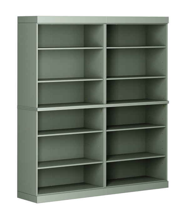Adjustable Twelve Tier Library Bookcase - Sage