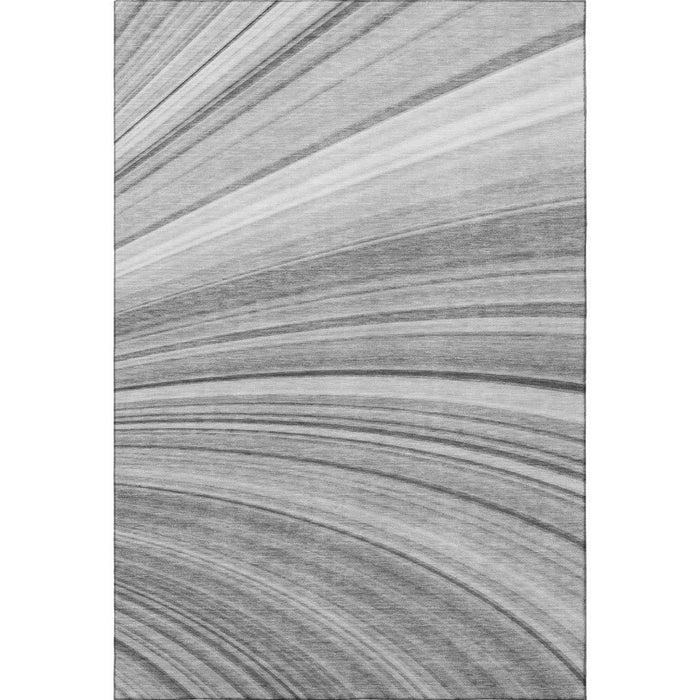 8' X 10' Abstract Washable Area Rug With UV Protection (650348) - Gray / Ivory