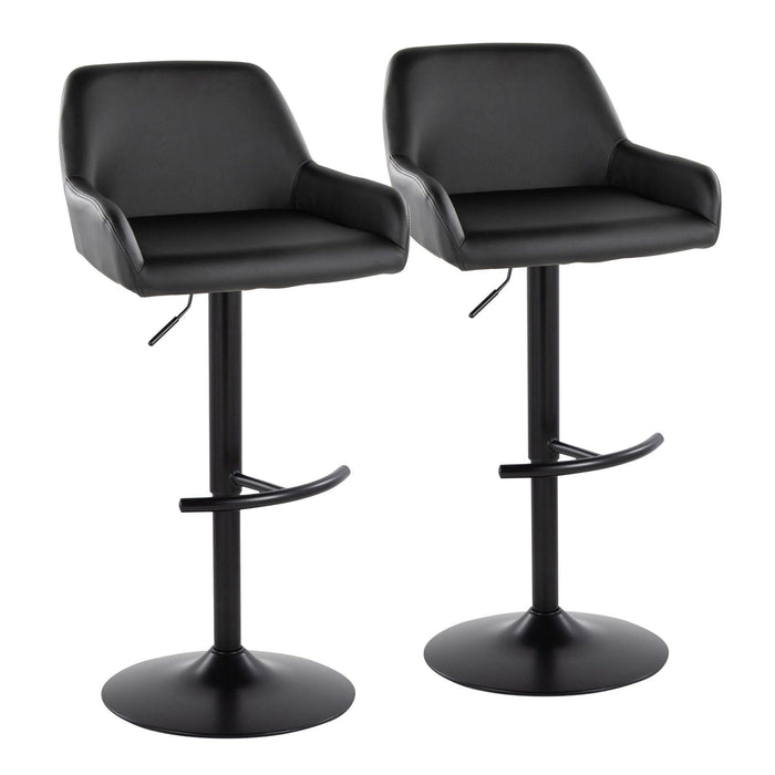 Daniella - Adjustable Barstool With Swivel - Black Metal (Set of 2)