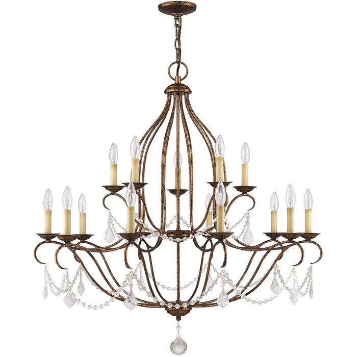 38" Multi Light Dimmable Chandelier With Shades - Bronze