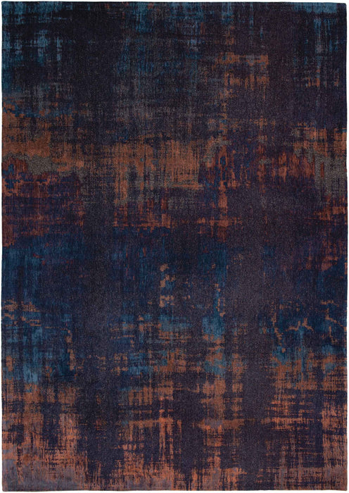 7' x 9' Abstract Non Skid Area Rug - Blue And Brown