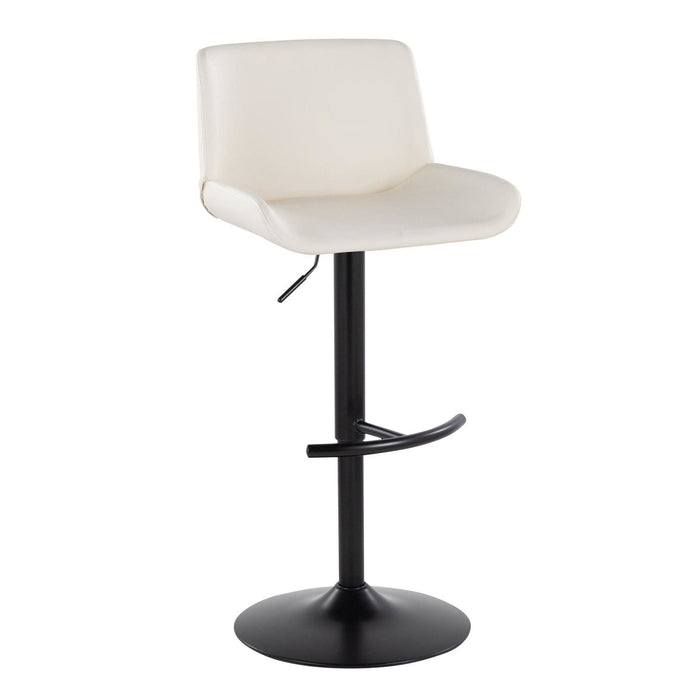 Santi - Upholstered Adjustable Barstool With Swivel And Rounded T Footrest (Set of 2) - Black Metal