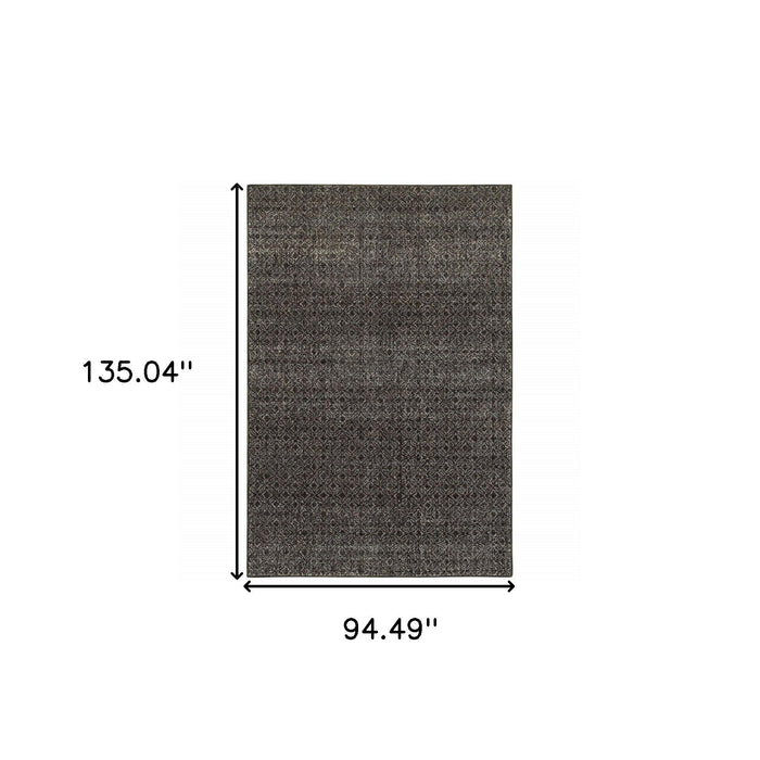 7.9' x 11.3' Geometric Power Loom Area Rug - Gray