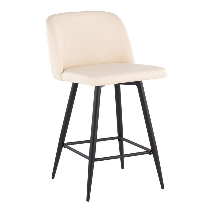 Toriano - 26" Fixed-Height Counter Stool (Set of 2) - Black Square Base