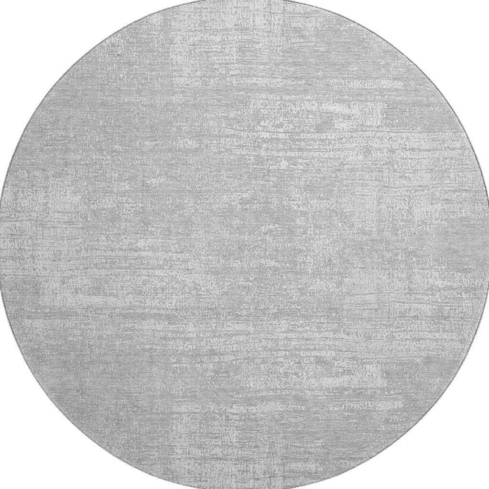 8' Abstract Washable Round Rug With UV Protection (667141) - Silver / Gray