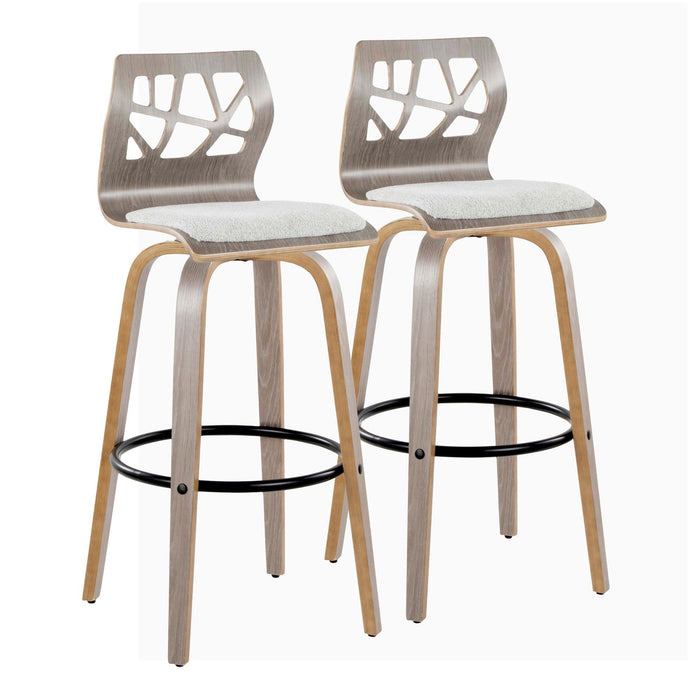 Folia - 30" Fixed-Height Barstool (Set of 2) - Gray