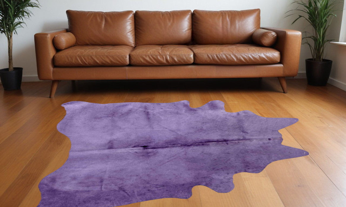 60" x 84" Cowhide Area Rug - Purple