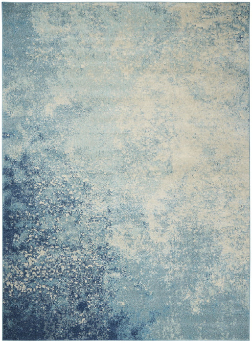 9' x 12' Abstract Power Loom Polypropylene Area Rug - Blue