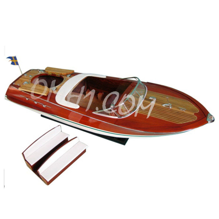 Hand Painted Model Boat (624216) - Dark Brown / Light Brown