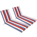 Red striped Giga outdoor chaise lounge cushions set with back and seat cushions for patio furniture.