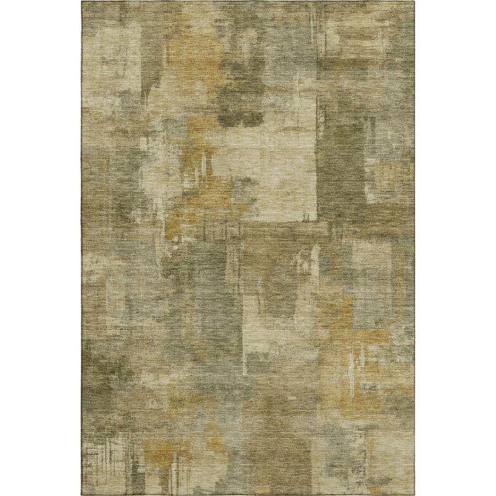 10' X 14' Abstract Washable Area Rug With UV Protection (717044) - Khaki / Beige