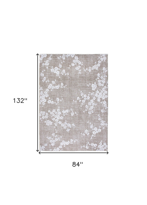 8' X 11' Oriental Washable Area Rug (548793) - Gray / White