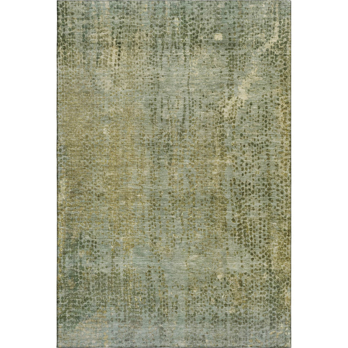 10' X 14' Abstract Washable Area Rug With UV Protection (717362) - Green / Gold