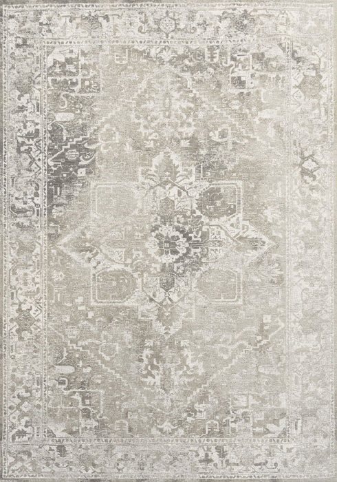 8' X 11' Tribal Washable Area Rug With UV Protection (609876) - Gray / Beige