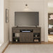 Giga Farmington TV stand in oak wood, designed for TVs up to 60 inches, featuring a modern, sturdy design with storage compartments.