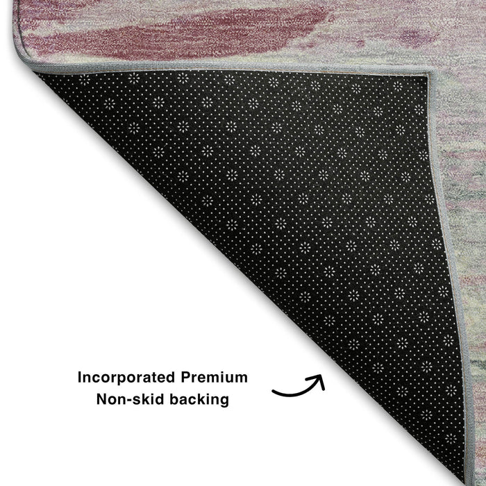 10' X 14' Abstract Washable Area Rug With UV Protection (710130) - Blush / Ivory