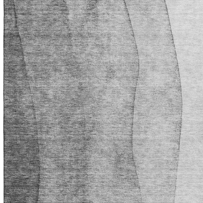 10' X 14' Ombre Washable Area Rug With UV Protection (656352) - Gray / Silver