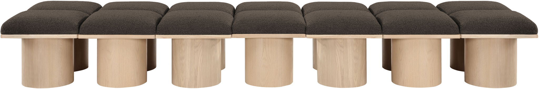 Pavilion - 14 Piece Modular Bench With Natural Base