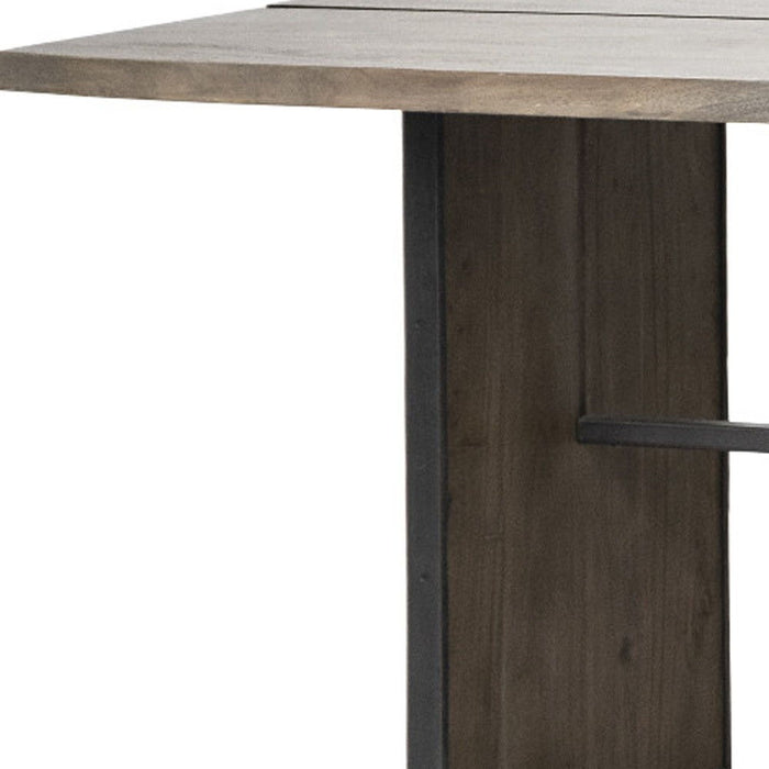84" Solid Wood Sled Base Dining Table - Brown