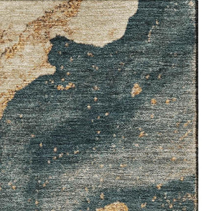 10' X 14' Abstract Washable Area Rug With UV Protection (707719) - Linen / Gray / Ivory