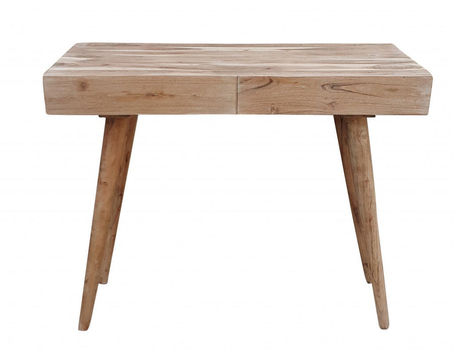Acacia Solid Wood Writing Desk With Three Drawers - Brown