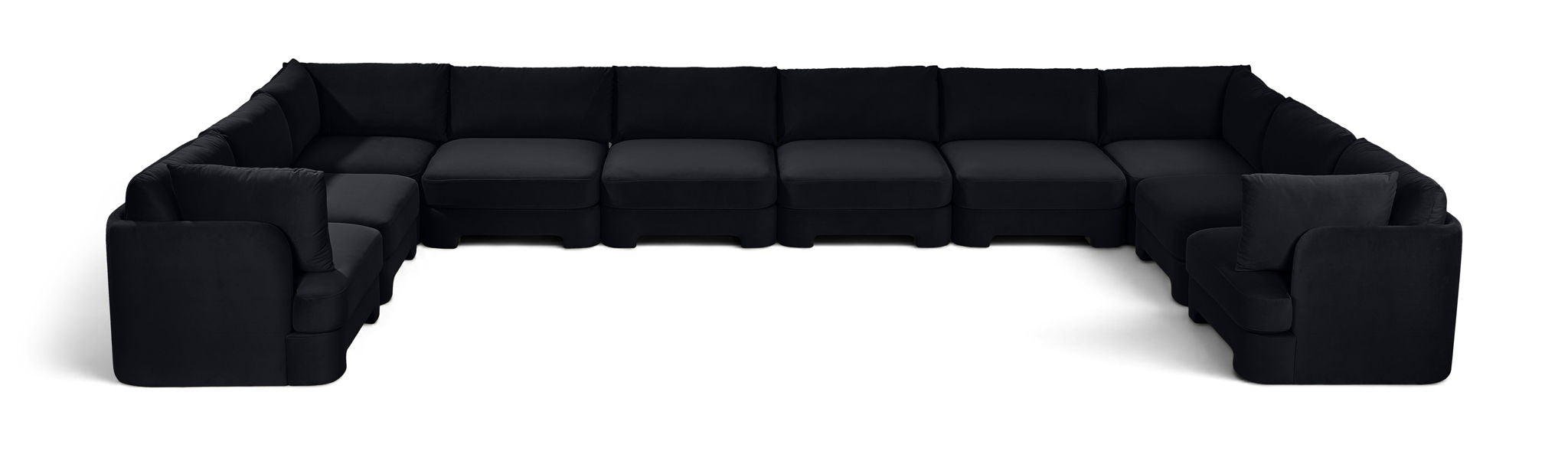 Meridian Furniture Hammond velvet performance fabric 10-piece sectional sofa with plush upholstery and modern design.