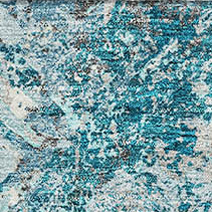 8' X 10' Diamond Washable Area Rug With UV Protection - Teal