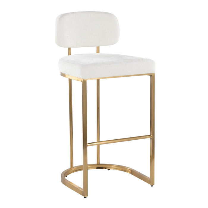 Demi - Fixed-Height Barstool (Set of 2) - Gold Metal Base