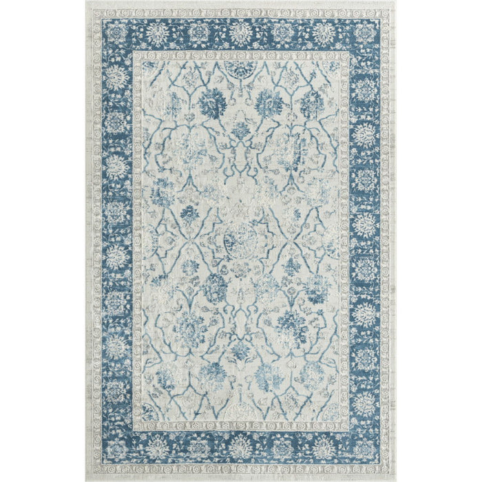 9' X 12' Floral Area Rug (719013) - Gray / Blue