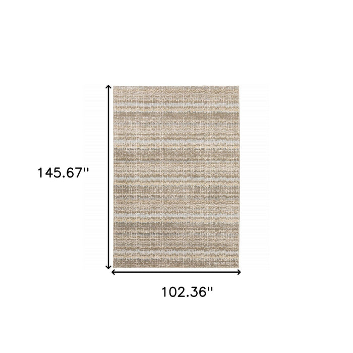 9' x 12' Power Loom Area Rug - Gray And Ivory