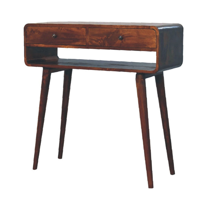 Solid Wood Solid Console Table With Shelf With Drawer (723401) - Brown