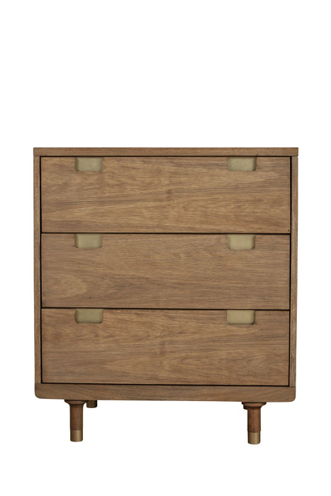 33" Solid Wood Three Drawer Dresser - Brown