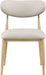 Vegan leather upholstered dining side chair with natural wooden legs by Meridian Furniture, showcasing a modern, stylish design.