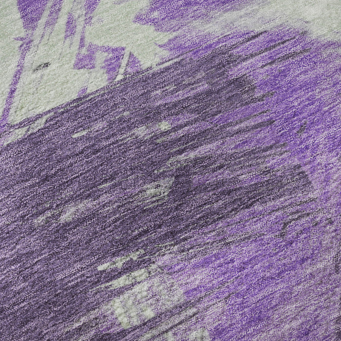 10' X 14' Abstract Washable Area Rug With UV Protection (697920) - Purple / Green / Ivory