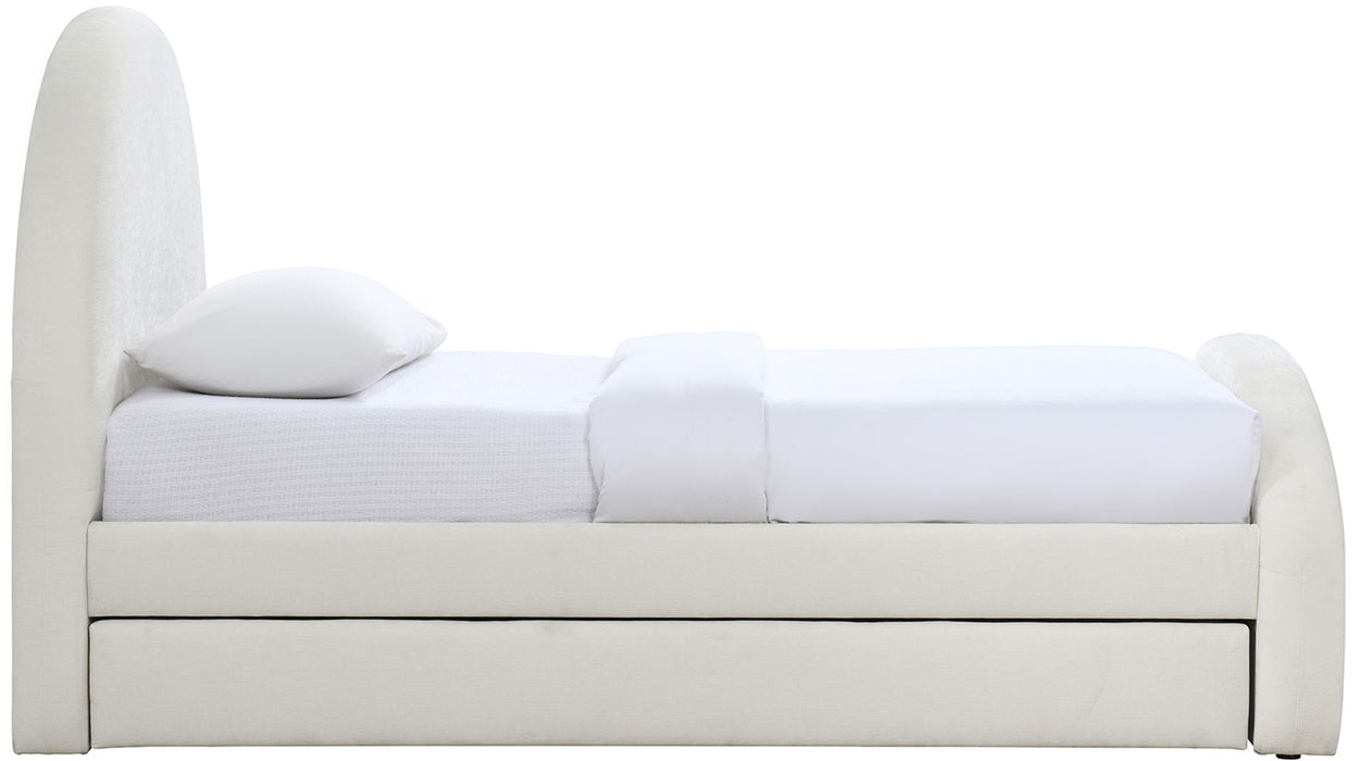 Andaz - Chenille Fabric Upholstered Trundle Bed